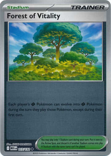 117/132 Forest of Vitality Reverse Holo Mega Evolution Pokémon Card