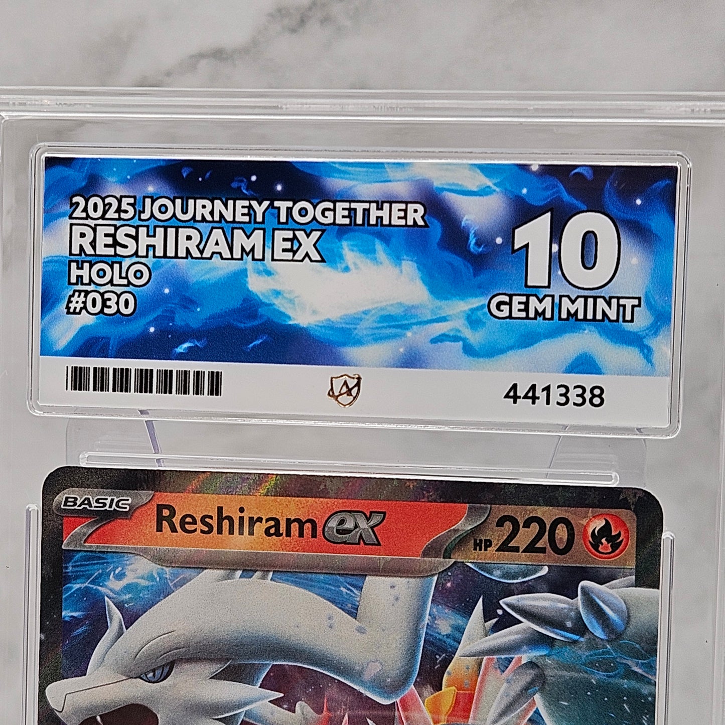 Reshiram EX Holo 030/159 English Journey Together Pokémon Card ACE Graded 10