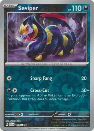 137/193 Seviper Reverse Holo Paldea Evolved Pokémon Card