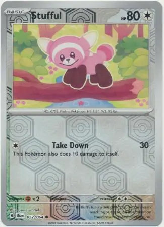 052/064 Stufful Reverse Holo Shrouded Fable Pokémon Card