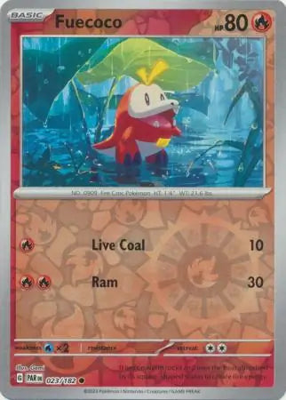 023/182 Fuecoco Reverse Holo Paradox Rift Pokémon Card