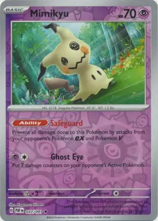 037/091 Mimikyu Reverse Holo Paldean Fates Pokémon Card