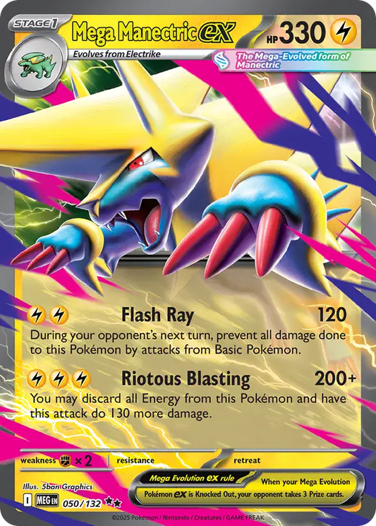 050/132 Mega Manectric ex Mega Evolution Pokémon Card