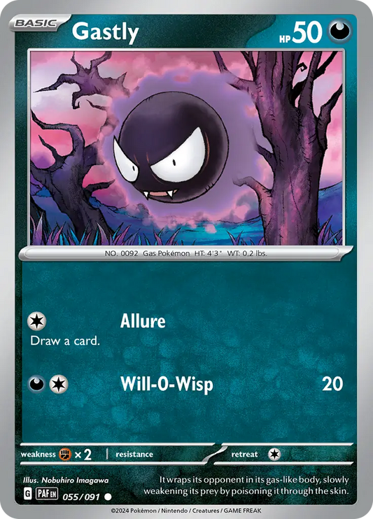 055/091 Gastly Paldean Fates Pokémon Card