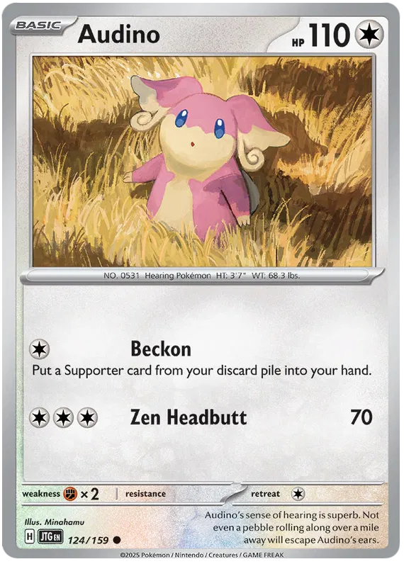 124/159 Audino Journey Together Pokémon Card