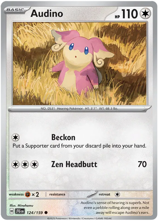 124/159 Audino Journey Together Pokémon Card