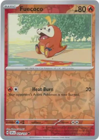 029/191 Fuecoco Reverse Holo Surging Sparks Pokémon Card