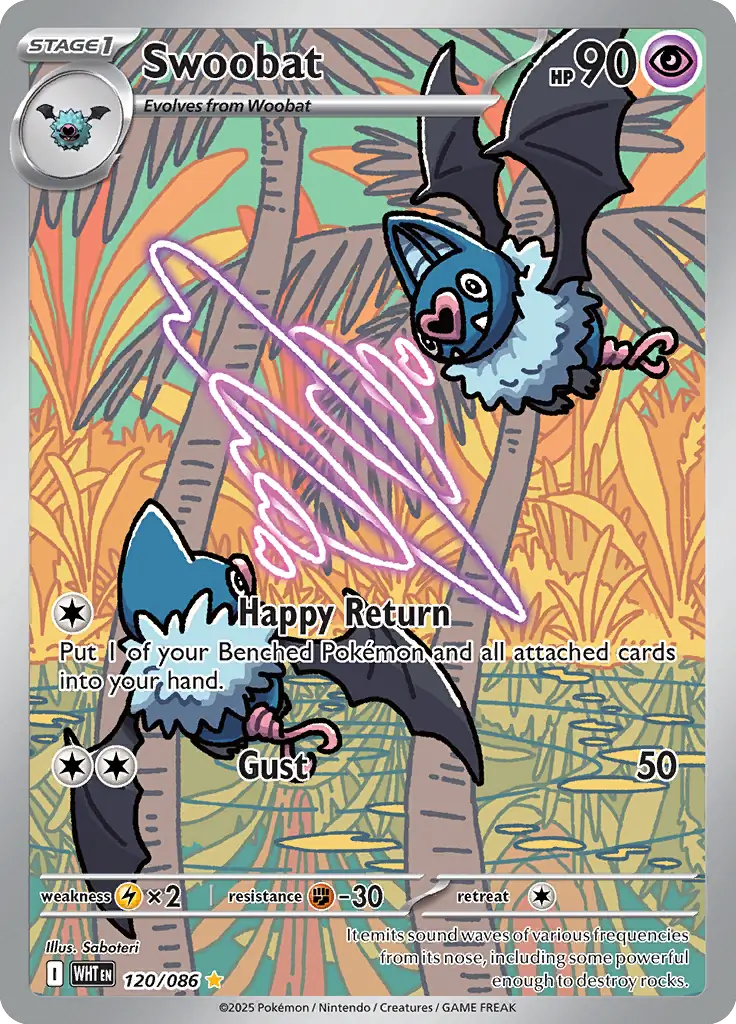 120/086 Swoobat White Flare Pokémon Card