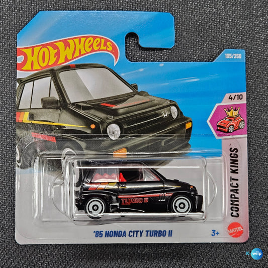 105/250 '85 Honda City Turbo II Compact Kings 2026 Mainline Hot Wheels Short Card Mattel