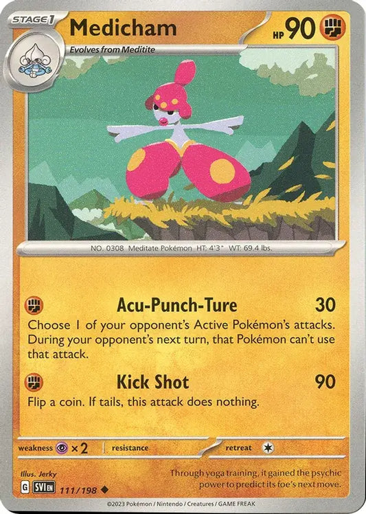 111/198 Medicham Scarlet & Violet Base Set Pokémon Card