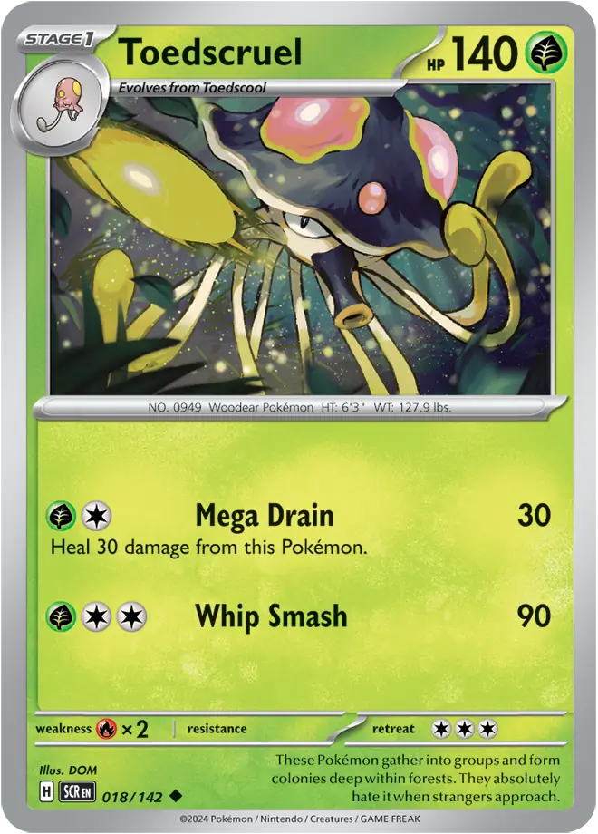 018/142 Toedscruel Stellar Crown Pokémon Card