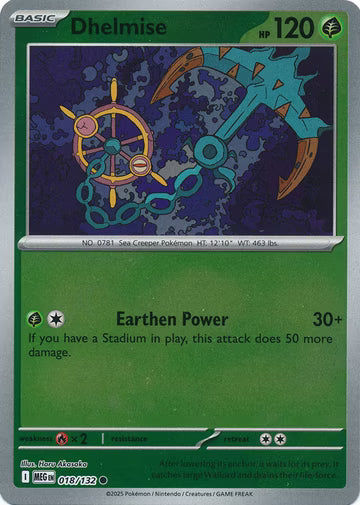 018/132 Dhelmise Reverse Holo Mega Evolution Pokémon Card