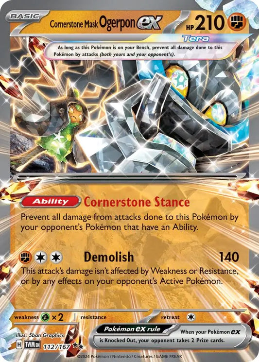 112/167 Cornerstone Mask Ogerpon ex Twilight Masquerade Pokémon Card