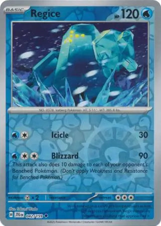 042/159 Regice Reverse Holo Journey Together Pokémon Card