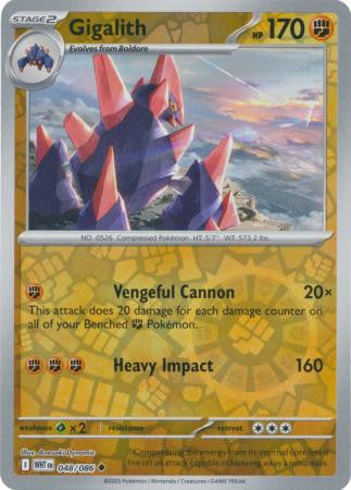 048/086 Gigalith Reverse Holo White Flare Pokémon Card