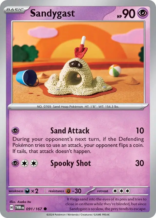 091/167 Sandygast Twilight Masquerade Pokémon Card