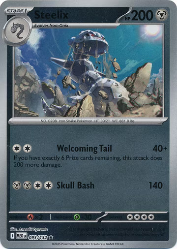 093/132 Steelix Reverse Holo Mega Evolution Pokémon Card