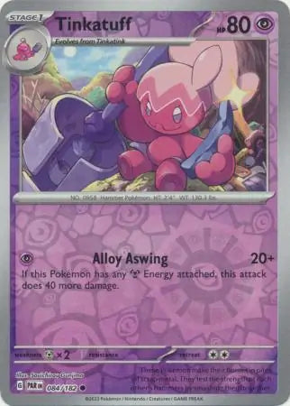 084/182 Tinkatuff Reverse Holo Paradox Rift Pokémon Card