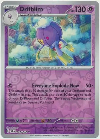 061/142 Drifblim Reverse Holo Stellar Crown Pokémon Card