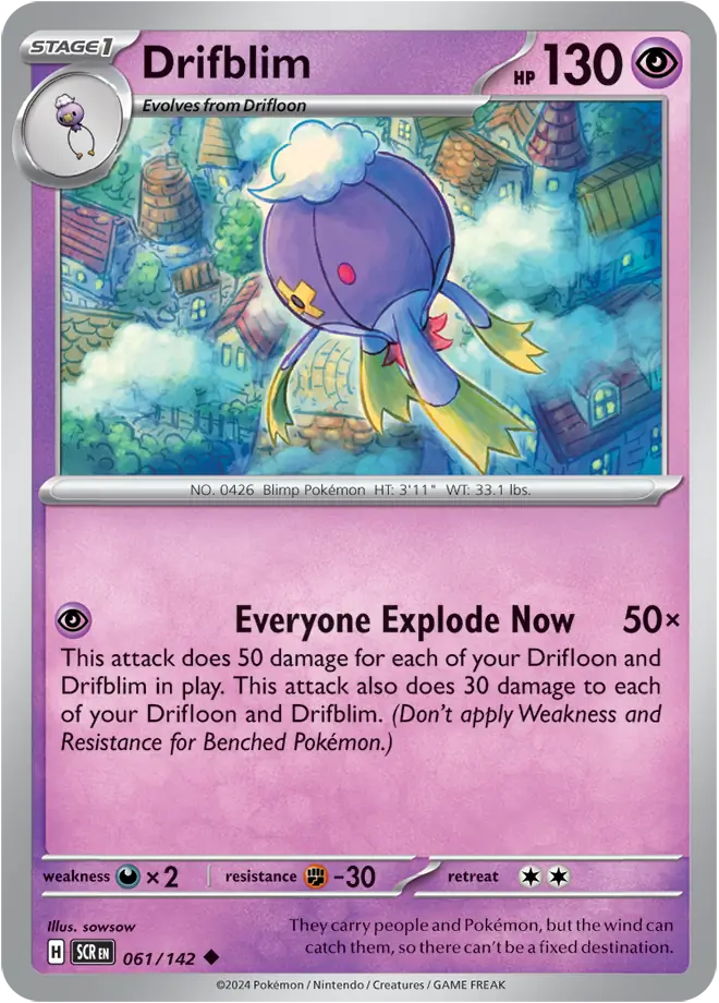 061/142 Drifblim Stellar Crown Pokémon Card