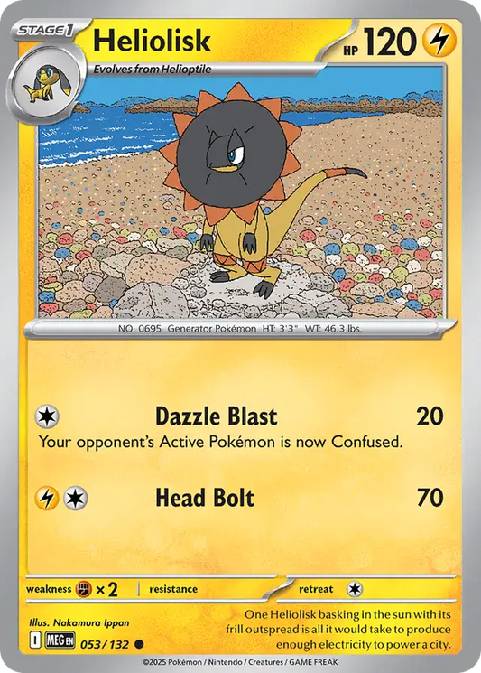 053/132 Heliolisk Mega Evolution Pokémon Card