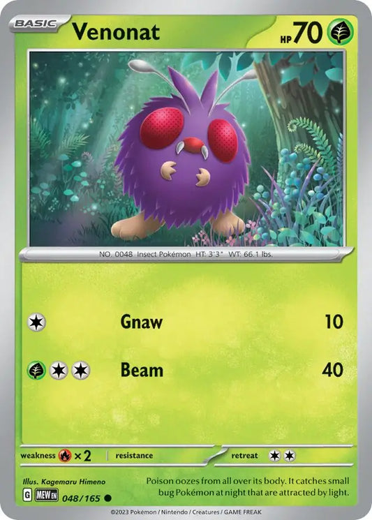 048/165 Venonat 151 Pokémon Card