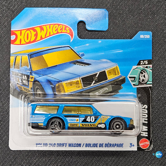 69/250 Volvo 240 Drift Wagon HW Mods 2026 Mainline Hot Wheels Short Card Mattel