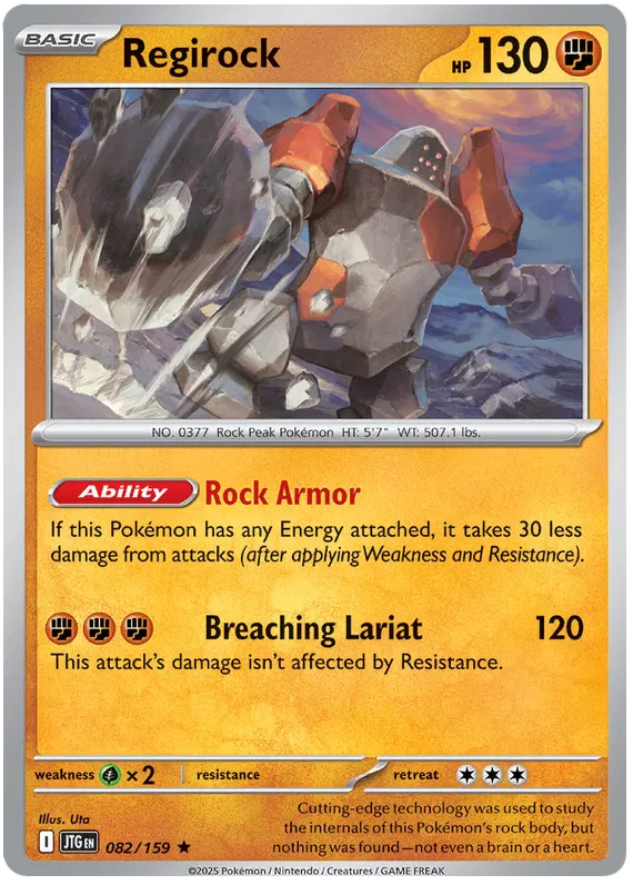082/159 Regirock Journey Together Pokémon Card