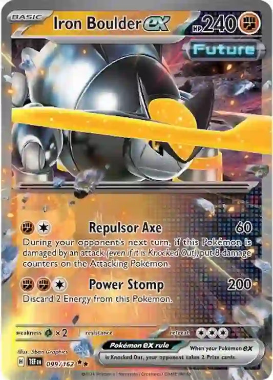 099/162 Iron Boulder ex Scarlet & Violet Temporal Forces Pokémon Card
