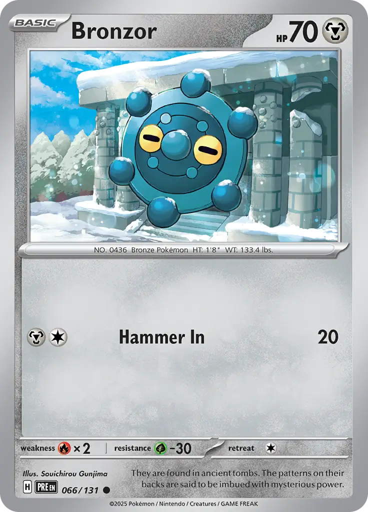 066/131 Bronzor Prismatic Evolutions Pokémon Card
