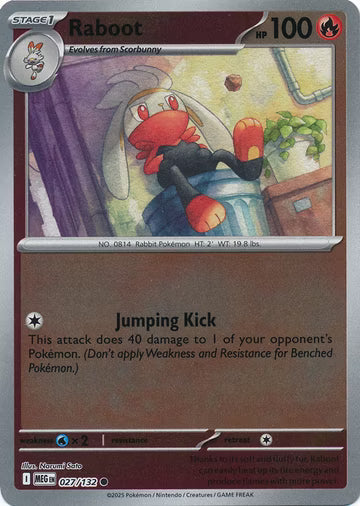 027/132 Raboot Reverse Holo Mega Evolution Pokémon Card