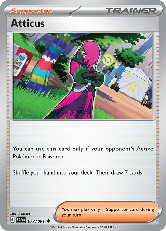 077/091 Atticus Paldean Fates Pokémon Card