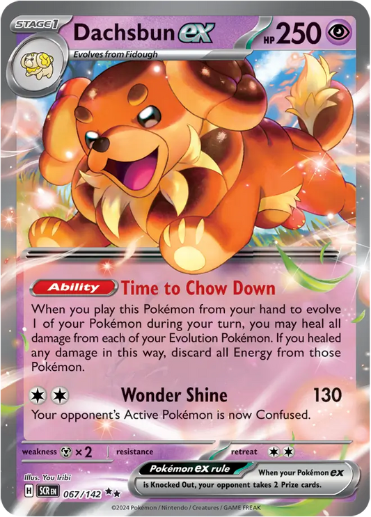 067/142 Dachsbun ex Stellar Crown Pokémon Card