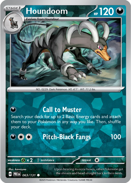 063/131 Houndoom Poke Ball Holo Prismatic Evolutions Pokémon Card