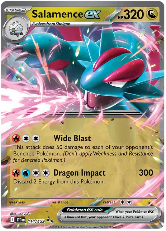 114/159 Salamence ex Journey Together Pokémon Card