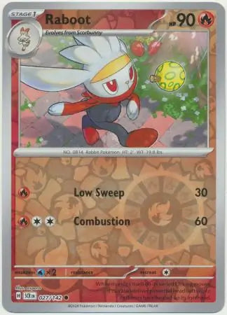 027/142 Raboot Reverse Holo Stellar Crown Pokémon Card