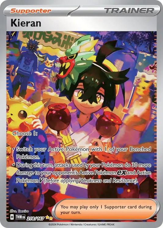 218/167 Kieran Twilight Masquerade Pokémon Card