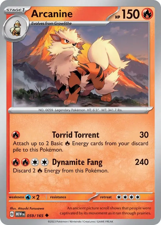 059/165 Arcanine 151 Pokémon Card