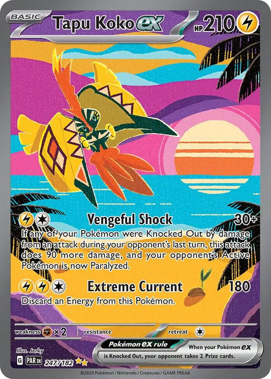 247/182 Tapu Koko ex Paradox Rift Pokémon Card