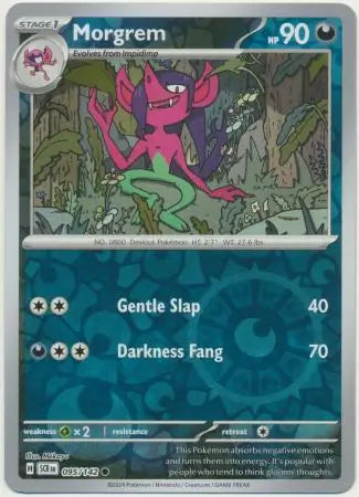 095/142 Morgrem Reverse Holo Stellar Crown Pokémon Card