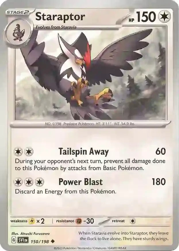 150/198 Staraptor Scarlet & Violet Base Set Pokémon Card