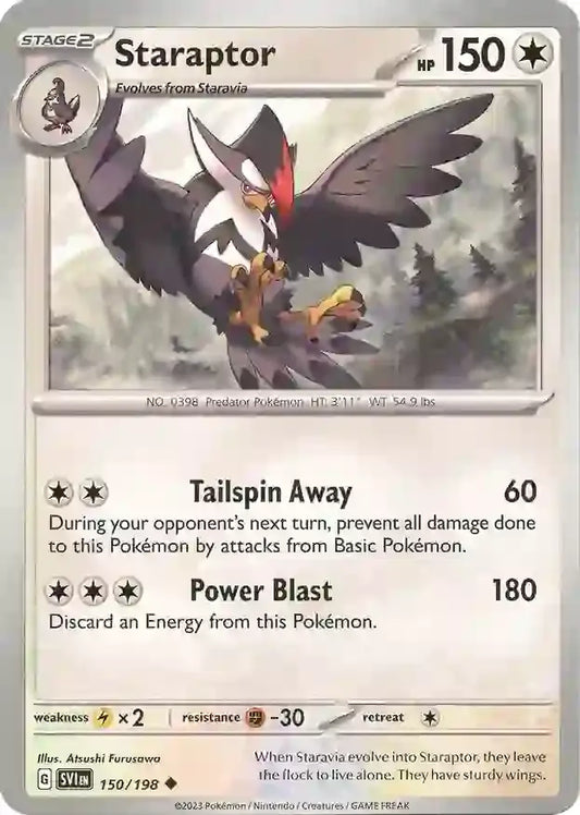 150/198 Staraptor Scarlet & Violet Base Set Pokémon Card